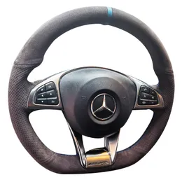 Adatto per Mercedes Benz AMG A35 C43 E53 S63 Gle G63 Coprivolante cucito a mano in pelle scamosciata