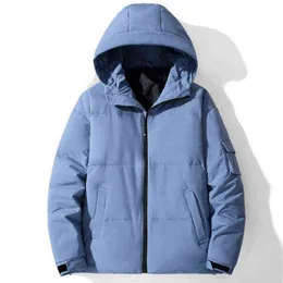 Mäns vinter fleece ner kort jacka 2020 ny trend stilig rund hals thicke mode coat male down jacka för män G1115