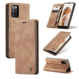 Caseme Magnetic Leather Cover Fodral Card Holder Slot för iPhone 12 11 Pro XS Max XR 8 7 6 Plus Samsung S21 S20 Ultra S10 Notera