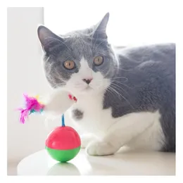 猫のおもちゃ丈夫なペットミミのお気に入りの毛皮のマウスタンブラー子猫のプラスチック製の遊びボールが捕まえ猫の供給のために面白い
