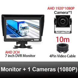 Camcorders 2CH 1920 * 1080P 7 "IPS Screen Truck Truck Bus DVR Monitor Com Gravador de Vídeo Digital para AHD Front Back Reverse Backup Camera