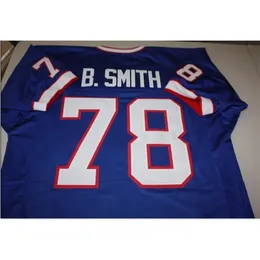 Custom 009 Youth women Vintage BRUCE SMITH #78 SEWN STITCHED AFC CHAMPION Football Jersey size s-5XL or custom any name or number jersey