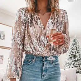 Mode Kvinnors Tassel Sequin Blouse Höst Toppar Vinter Streewear Retro Långärmad Silver Reflekterande Skjortor Kvinnor Outwear Ny