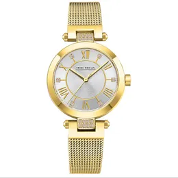 Charming Small Dial cwp Womens Watch Comfortable Stainless Steel Mesh Band Japanese Quartz Movement Diamond 43g Luxury Ladies Watches MINI FOCUS 0215L