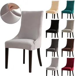 Solid Color Floving Arm Krzesło Pokrywa Aksamitna Dustekover Dining Soft Home Seat Protector Meble dekoracyjne 211116