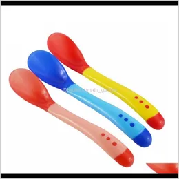 Portable Kids Tableware Spoon Creative Temperature Sensing Medicine Food Feeding Platic Spoons Baby Eating Tools Qxpjr Qdksp