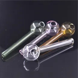 Dhl free Colorful Pyrex Glass Oil Burner Pipe 10cm 30mm palla tubo di vetro tubi per fumare tabacco erba vetro chiodi olio Tubi per fumare