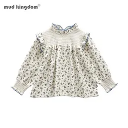 Mudkingdom Mädchen Floral Bedruckte Blusen Frühling Kleinkinder Kinder Tops Rüschen Kragen Langarm Kinder Shirts 210615