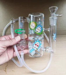 Przenośny Bong Glass Catch Catcher Recycler Hand-House Ashcatcher Vaporyzer Bat 18.8mm Złączony Naklejka Adapter Silikonowa Rura do palenia Schkaselling