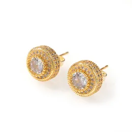 Personality Body Arts decorations Round zircon gold plated earrings Fashion simple hip hop earring