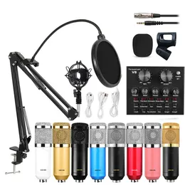 BM800 Professional Condenser Microphone V8 Sound Card Zestaw do nagrywania webcast na żywo