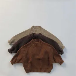 Milancel Höst och Vinter Kids Kläder Pullover Långärmad High-neck Solid Strikta Stretch Base Sweater 211201