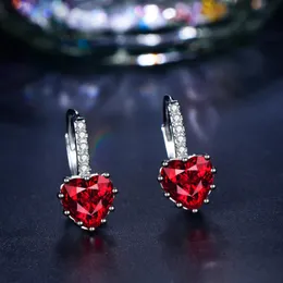 Hoop & Huggie Earrings For Women's Fashion Trendy OL Jewelry Heart Rhinestone Pendant Round Circle Shine Multicolor Brincos