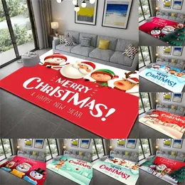 Santa Claus Print Carpet for Living Room Area Rugs Christmas Decor Anti-slip Washable Bedroom Bedside Floor Mat Carpets Doormat 211204