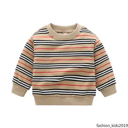 Bambini in cotone maglione di maglione per ragazzi ploro top con cappuccio a strisce a maniche lunghe per bambini vestiti per bambini