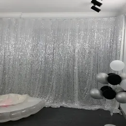 Party Decoration 10FTX20FT Silver Bling Sequin Curtain Wedding Backdrop Photo Booth Birthday Event Photography Background Drape Baby shower Wall Decor