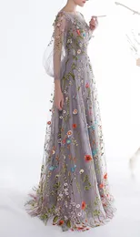 女性女の子ページェントパーティードレスの床の長さの長袖のためのロマンチックなフローラルウエディングのドレス