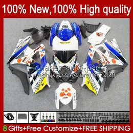 Motorcycle Body For SUZUKI GSX R1000 GSXR 1000 1000CC Fairings K7 07 08 48No.40 GSXR1000 GSXR-1000 GSXR1000CC 2007 2008 GSX-R1000 2007-2008 OEM Fairing Pepephone white