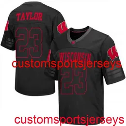 Stitched Men's Women Youth Wisconsin Badgers #23 Jonathan Taylor Jersey Black NCAA 20/21 Custom any name number XS-5XL 6XL