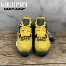 2021 Release 4 4s Blixtar Basketskor Jumpman IV Gulgrå Utomhus Sport Sneakers Skicka med Box Size US7-13