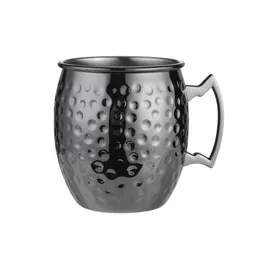 50pcs Moscow Mule Mug 530ml DHL/FedEx Stainless Steel KTV Mugs Hammered Copper Plated Beer Cup Coffee Cups Bar Drinkware Mugs 18oz For Cocktail With Retail Packing Box