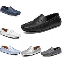 2021 cuir doudou hommes chaussures de conduite décontractées semelle souple mode noir marine blanc bleu argent jaune gris chaussures all-match paresseux transfrontalier 38-46 cinquante neuf