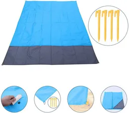 2021大型防水ビーチブランケットピクニック毛布床マット折りたたみ屋外キャンプ用防水と折りたたみキャンプナイロンバッグY0706