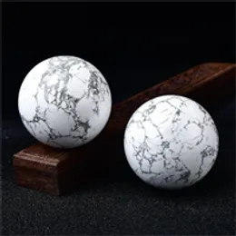 Howlite esfera con bandas de piedra regalo de piedra pulido Sephere Reiki Healing Ball Ball Meditación DecorGemstone Curing Sphere Reiki Esfera B
