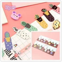 Bookmark 3 Pcs/pack Growing Cactus Magnetic Multi-function Paper Pencil Clip School Office Supply