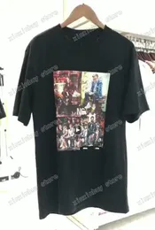 21ss Erkekler Baskılı T Shirt Polos Tasarımcı Yağlıboya Paris Baskı Giysi Kısa Kollu Erkek Gömlek Etiketi Beyaz Siyah 07