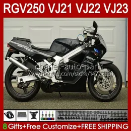 Full Body For SUZUKI RGV250 SAPC VJ21 RGV250 RGV-250CC 1988 1989 Bodywork 21HC.52 VJ-21 RGV-250 Panel RGVT-250 VJ 21 RGVT RGV 250CC 250 CC 88 89 OEM Fairing stock black blk