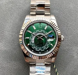 Relógio dos homens 361L Pulseira de aço inoxidável Sapphire 40mm moda de negócios de negócios 5833A Movimento mecânico automático Dual fuso horário homens relógios