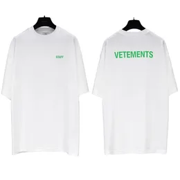 여름 편지 인쇄 Vetement 티셔츠 3M 반사 남성 여성 고품질 특대 단색 T 셔츠 210420