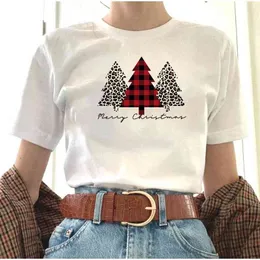 Merry Christmas Tree Graphic Tee 100% Cotton Casual kawaii Christmas Gift T-Shirt Harajuku Hipster O Neck White Tee Short Sleeve 210518