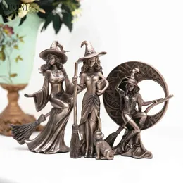 Nordic Rtro Modern Minimalist Personality Witch Statue Craft Hoom Accessories Desk Kids Room Decor Fairy Garden Sculpture 210414