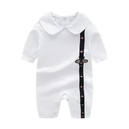 Baby Rompers Spring Autumn Doll kołnierz romper bawełny nowonarodzone dziewczyny designer boy projektant pszczoły Jumpsuits 0-24m