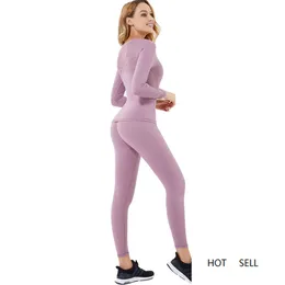 Melody Seamless Women Siłownia Zestaw Z Długim Rękawem Slim Fit Legginsy Tank and Workout Set Sport Suit Gymwear