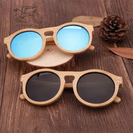 100% Handmade Natural women polarized UV400 brown bamboo wood fashion Leisure man sunglasses