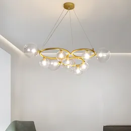 Nordic Loft Glass Ball Pendant Lampor Creative Molecule Design Winehouse Living Room Kitchen Bar Hängande Ljusarmaturer