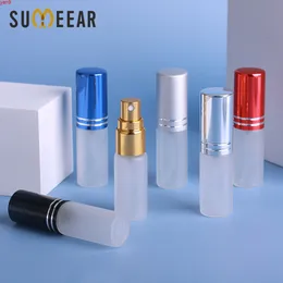 100 adet / grup 5 ml Buzlu Cam Şişe Renk Parfüm Atomizer Sprey Pompası Taşınabilir Seyahat Konteyner Kozmetik için GIFTHIGH QY