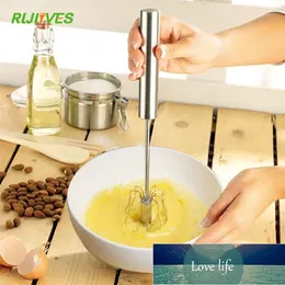 RLJLIVES Köksredskap Semi-Automatic Eggbeater Manual Self Turning Rostfritt Stål Visk Hand Mixer Blender Egg Tools Fabrikspris Expert Design Kvalitet Senaste