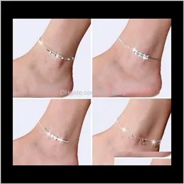 Jewelry Drop Delivery 2021 Selling Bells Star Sier Plated Anklets Fashion Lovable Heart Shaped Anklet Nkuel