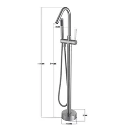 Bathroom Luxury Bathtub Faucet Hot Cold Mixer Taps Standing Stainless Steel Tub Spout Shower