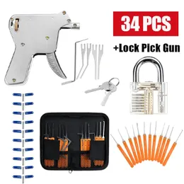 36Pcs Transparent Lock Pick Leather Bag Repair Tool Joint Set Outils de serrurier