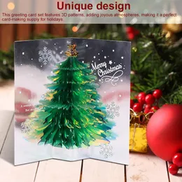 Kartki z życzeniami Choinki Up Handmade Merry Xmas 2022 Rok Pocztówki Tarjeta de Navidad