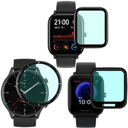 3D Pumma Full Screen Protective Curved Clear Protector Smart Watch Soft Glass Film For Amazfit GTS GTS2 Mini GTR2 GTR2E BIP 1S U POP Pro Stratos2 Band 5 ZEPP 42MM 43MM