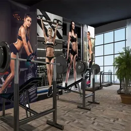 Anpassad tapet 3D Foto Mural Personlighet Creative Beauty Gym Yoga Cafe American Bakgrund Papel de Pared