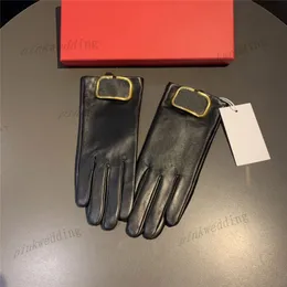 Metallbrevhandskar Enkelt lädervyter Snygg Elegant Touch Screen Glove Kvinnor Utomhus Varm Mitten