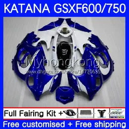 Fairings for Suzuki Katana GSX600F GSXF750 GSXF 600 750 CC GSXF-600 أبيض أزرق جديد 18no.4 GSX750F 600CC 750CC 03 04 05 06 06 07 07 06 07 GSXF600 GSXF-750 2003 2004 2005 2007 2007 2007