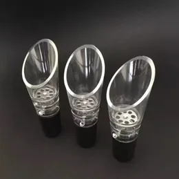 Durable Wine Aerator med rostfritt stålstrider Röda viner Verktyg Pourners Wide Mouth Design Plastpout Decanter